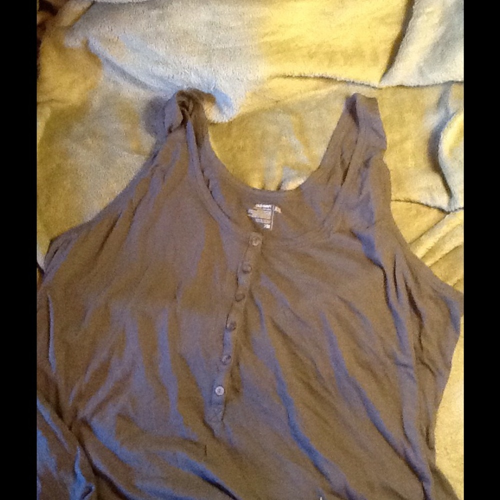 Army Green Henley Tank